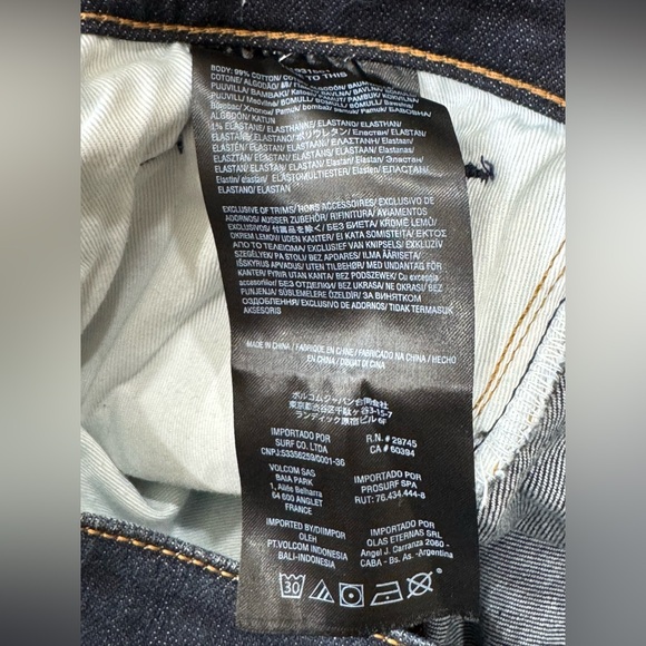 Volcom Vorta Slim Straight Jeans Sz 32 - Picture 7 of 9